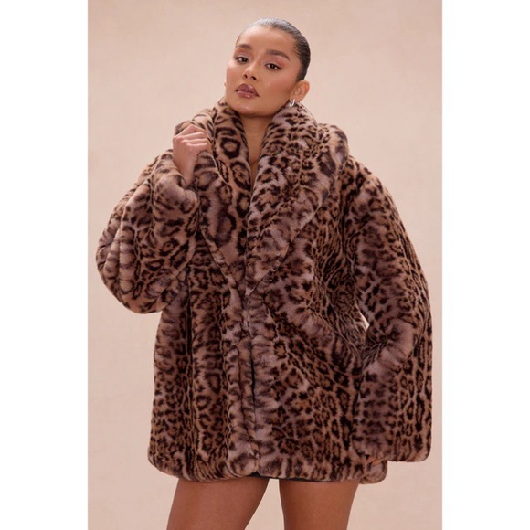 All I Want Is Diamonds Faux Fur Jacket - Leopard NWT - Picture 2 of 9